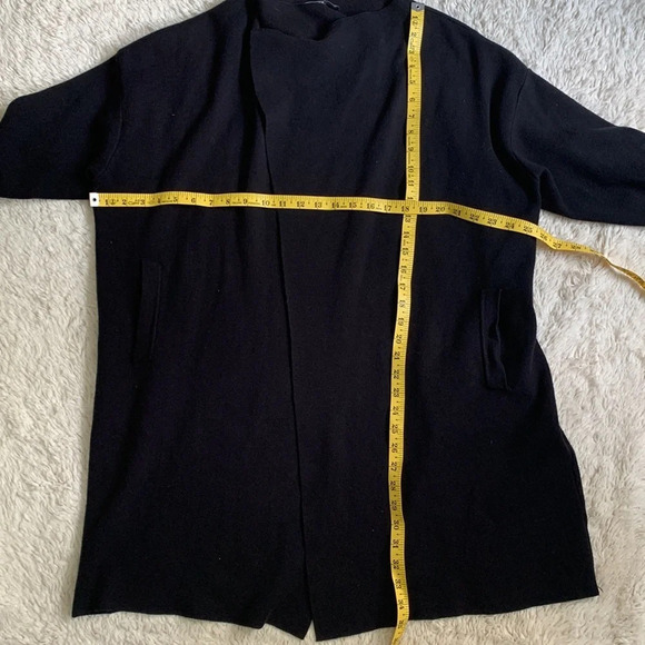 Lulus black cozy knit open front cardigan with pockets small medium oversized - Picture 9 of 9